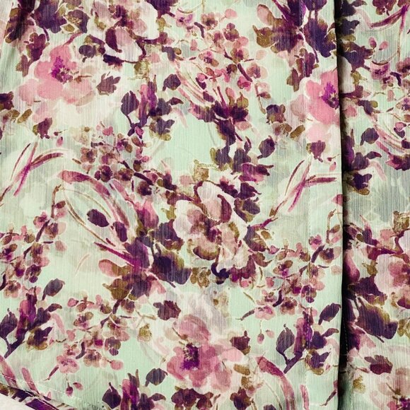 Kut from the Kloth Floral Blouse Women Medium Long Sleeve Roll Tab Button Front - Picture 2 of 10